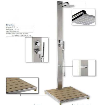 Doccia per giardino modello Steel Design