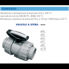 Valvola a sfera Temperfip in PVC mm - resistente alle alte temperature