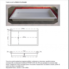 Vaschetta lava piedi per impianti pubblici omologata e con superficie antiscivolo