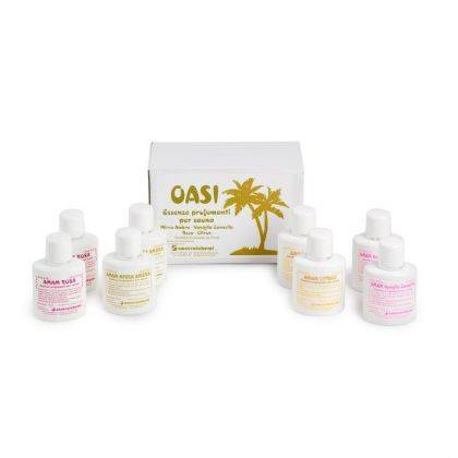 Cofanetto Aroma Oasi – 8 flaconcini da 75 ml assortiti per Sauna